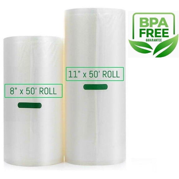 2 Rolls 8"x50' 11"x50' Vacuum Sealer Bags Food Saver Storage Embossed Bags