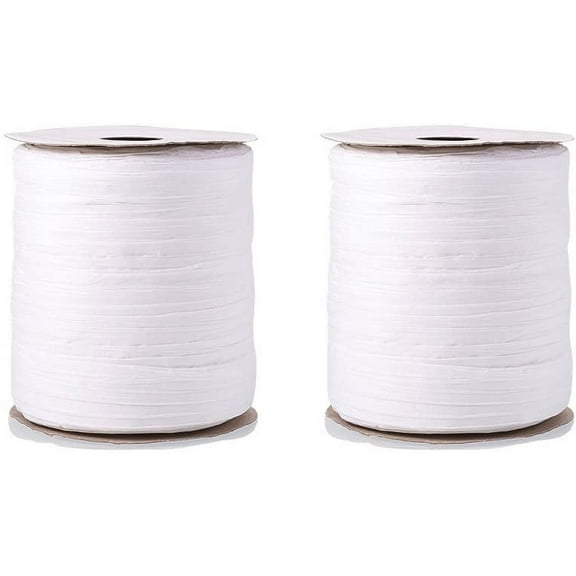 2 Rolls 91m/roll White Raffia Paper Ribbon Twine Packing String Craft Ribbon