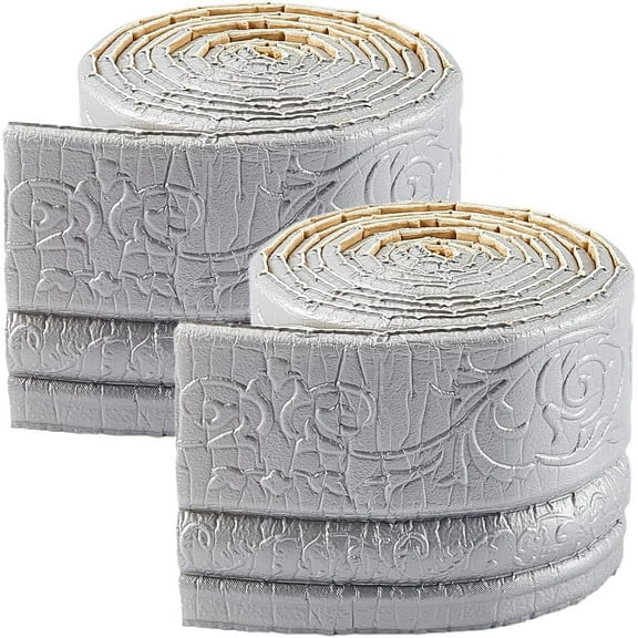 2 Rolls 91x4 Inch Mirror Edging Frame Lines Wall Base Molding Peel and Stick Silver 3D Wall Edging Foam Flexible Wallpaper Border Ceiling Baseboard for DIY Making