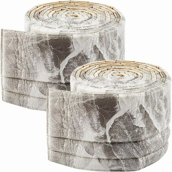 2 Rolls 91x4 Inch Molding Peel and Stick Light Grey 3D Wall Edging Foam Flexible Wallpaper Border Mirror Edging Frame Lines Wall Base Ceiling Baseboard DIY