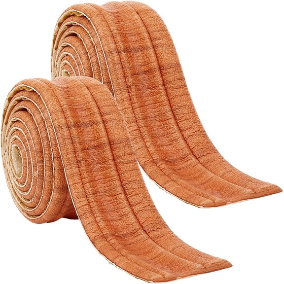2 Rolls 93x3 Inch Self Adhesive Solid Color Baseboard Trim Peel and Stick Foam 3D Wallpaper Border Flexible Mirror Wall Base Edging Frame Lines for Home DIY Furniture Decor (Chocolate) 2pcs