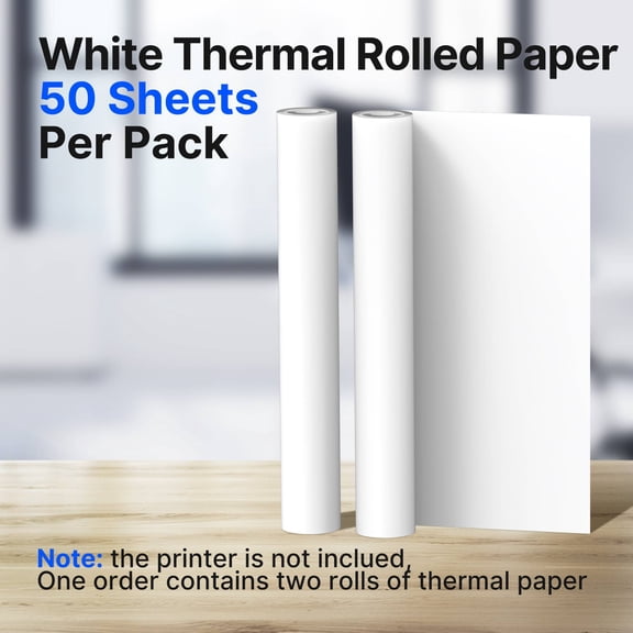 2 Rolls A4 Thermal Printer Paper, 8.5 Inches Wide Compatible with D820&D830 Thermal Printer And Other Portable Printers (2 Rolls | 8.5''X11'')