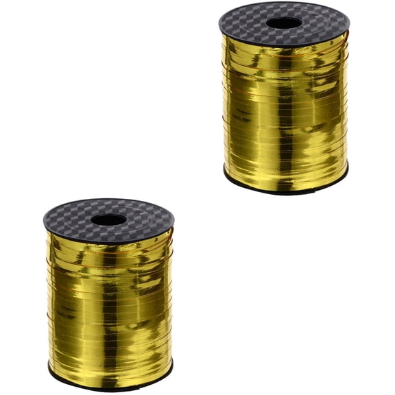 DRAFIDEEP Plastic Wrapping Ribbon Yellow For present Wrapping And DIY Crafts 2 Rolls