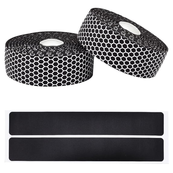 2 Rolls Bike Handlebar Tape Non-Slip Cycling Handle Wraps Soft Bicycle Bandage Bar Grip Wrap Tape Adhesive Back with 2 Pcs Bar End Plugs
