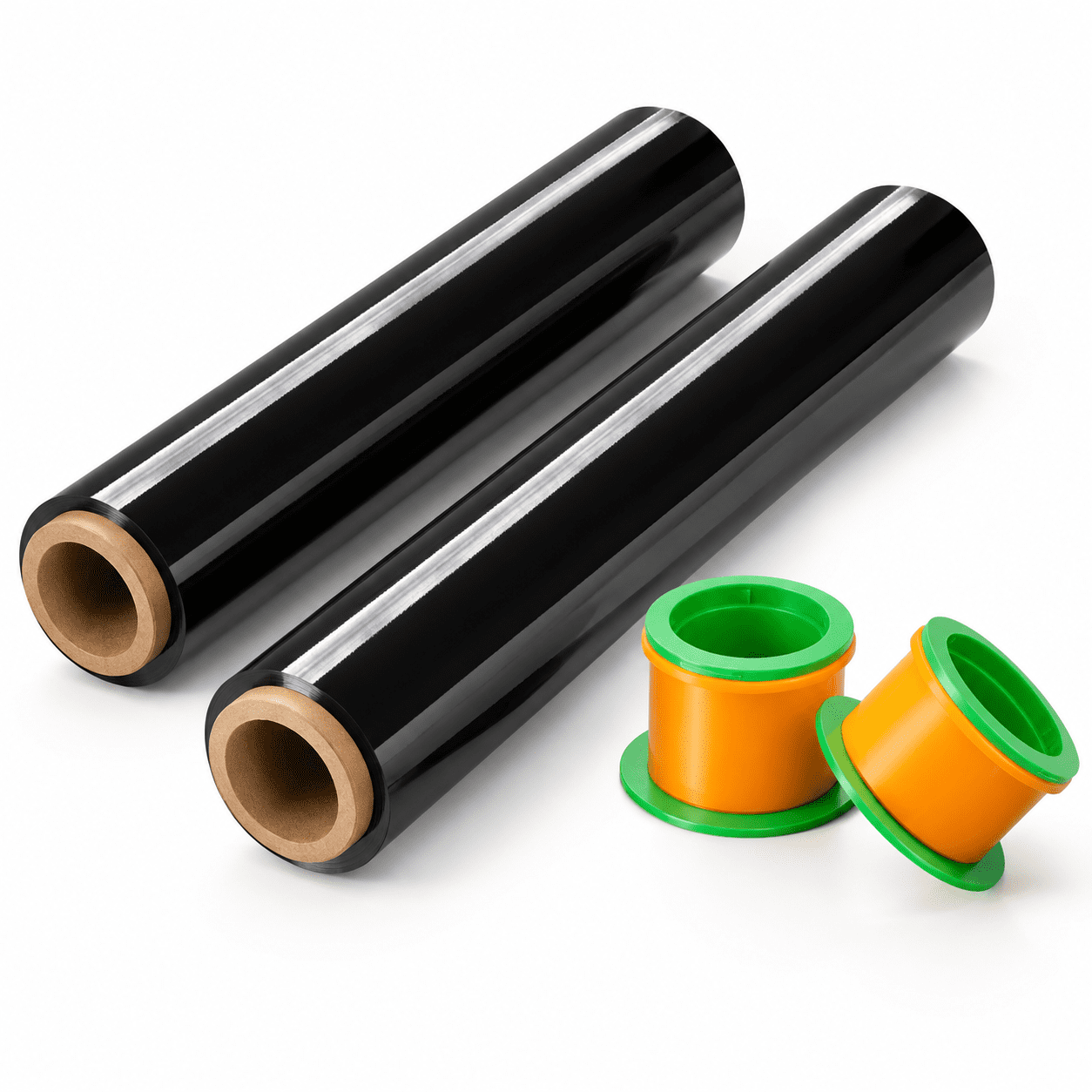 Stretch Film Rack 2 Rolls Black Stretch Wrap 18