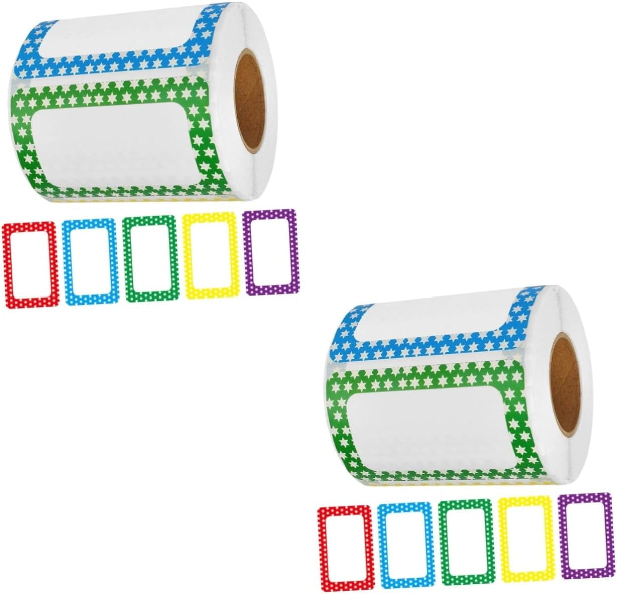 2 Rolls Blank Label Stickers Colored Tabs Stickers for Students Blank