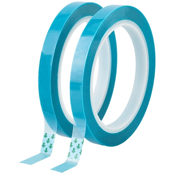 2 Rolls Blue Slick Tape 0.41 Inch X 164 Feet Transfer Tape Film Transparent Film Slide PET Adhesive Slippery Protection Label Tape for Fixing Drawer Refrigerator Air Conditioner Printer DIY