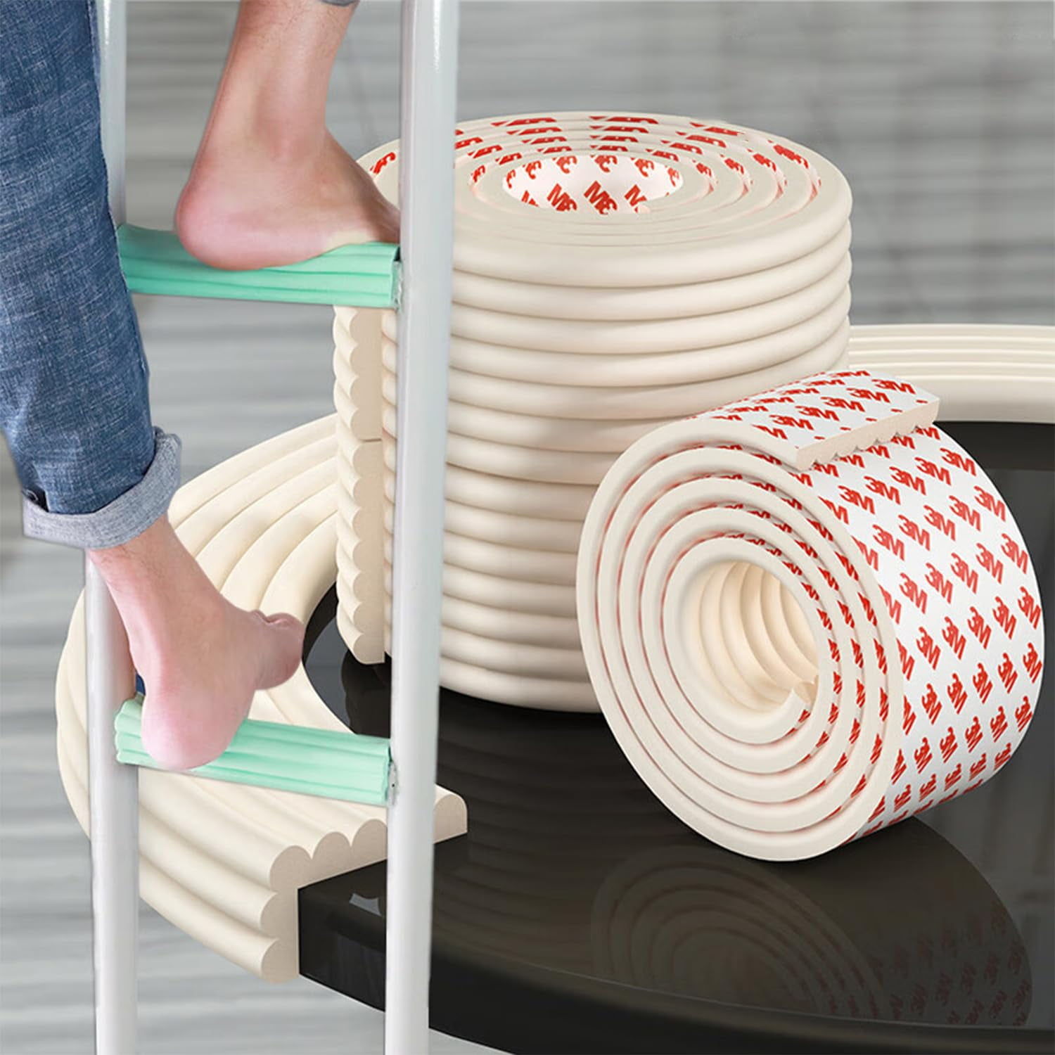 2 Rolls Bunk Bed Ladder Pads,6.5 Ft Bunk Bed Ladder Cover Foam Padding