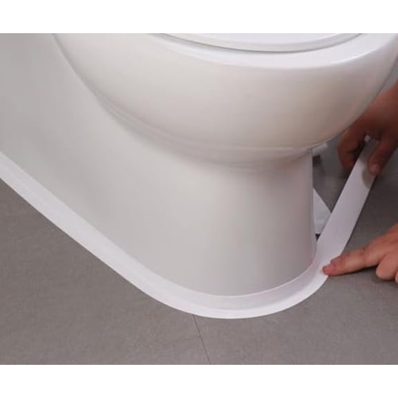 2 Rolls Caulk Tape Self Adhesive, Bathroom White Caulking Sealant Strip Peel & Stick Wallpaper Floor Tile Toilet Tub Sink Backsplash Kitchen Wall Decor, Easier to Use Than Caulk