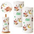 thumbnail image 1 of 2 Rolls Christmas Printed Kitchen Paper Towels, Disposable Xmas Absorbent Paper Tissue for Home, Restaurant & Holiday Party, 1 of 9