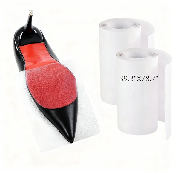 2 Rolls Clear Sole Protector for Shoes, 3.93"x 78.7" Anti Slip Transparent Shoe Guards Compatible with Red Bottoms High Heels Sneakers, Self Adhesive Durable Sole Stickers for Women Men