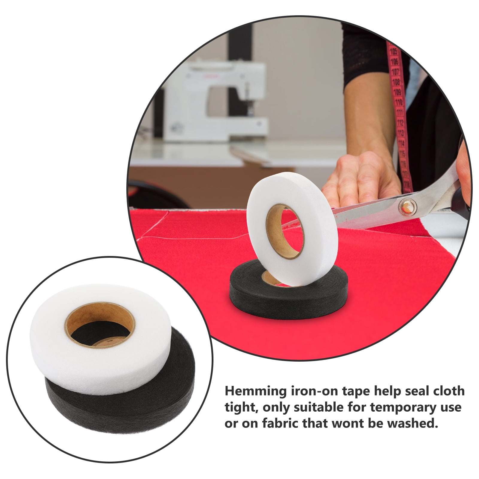 2 Rolls Clothing Adhesive Interlining Fabric Tape No Sew Hemming Two