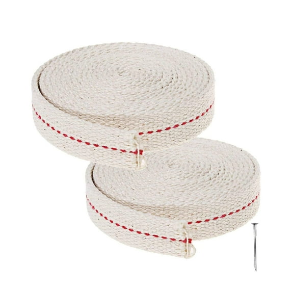 Ruix 2 rolls of wick for oil lamps, white replacement wick for oil burners