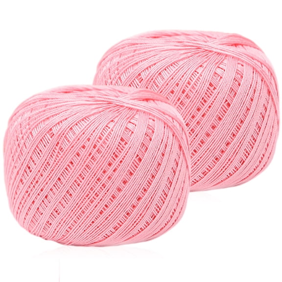 2 Rolls Cotton Yarn Silky Pearl Lacework Thread Spiral Long Staple Cotton Yarn for Crochet and Knitting Projects Type 8