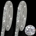 thumbnail image 1 of 2 Rolls Crystal Rhinestone Ribbon,Bexikou Shiny Rhinestone Ribbon Resin Ribbon,Self-Adhesive Crystal Rhinestone Ribbon Bling Ribbon for Art Craft DIY Party (Total 6 Yards), 1 of 7