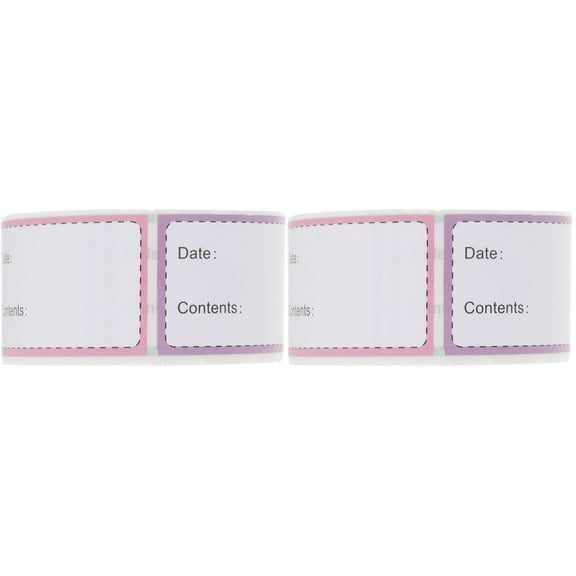 2 Rolls Date Food Labels Tag Storage Freezer Write on for Containers Stickers
