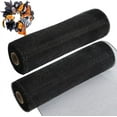 thumbnail image 1 of 2 Rolls Deco Mesh Ribbon 10 Inch x 10 Yards Black Plastic Decorative Wreath Mesh Ribbon Roll for Front Door Wreath Swags Wedding Christmas Tree Party Decorating Supplies, 1 of 9