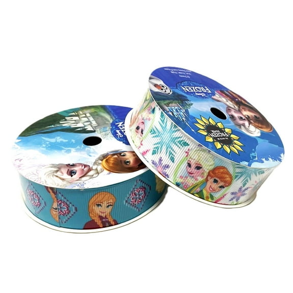 2 Rolls - Disney Frozen Elsa & Anna Grosgrain 1 in. Ribbon - 18 Feet