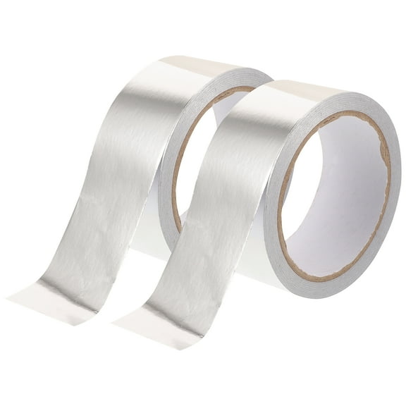 2 Rolls Duct Tape Aluminum Foil for Repairing Secure Insulated Keep Warm Adhesive