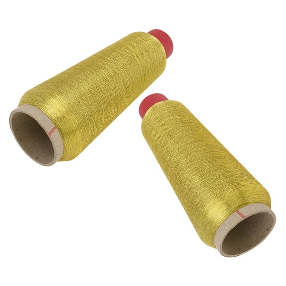 Kallory 2 Rolls Metallic Embroidery Thread Polyester Reflective Glitter Sewing Craft Thread