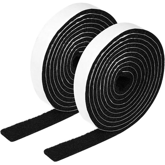 2 Rolls Felt Strip with Adhesive Backing, Strong Self Adhesive Felt Tape Non Slip Cuttable Furniture Pads Strips for Protecting Hardwood Floor Chair Wall (1/2 x 60 Inches, Black)