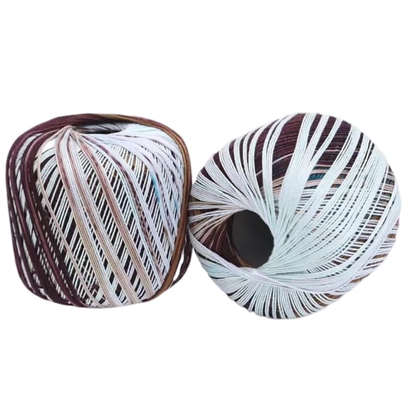 2 Rolls Fine Cotton Yarn Segmental Dyed Silk Thread for Crochet and Knitting Projects Type 6