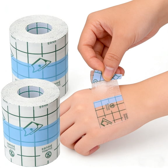 2 Rolls Finger Tape Cracked Hands Patches, 2in x 16.4ft Fingertip Bandages Knuckle Bandages Transparent Waterproof Adhesive Tape Toe Bandages Protector for Cracking Thumbs Dry Cracked Skin