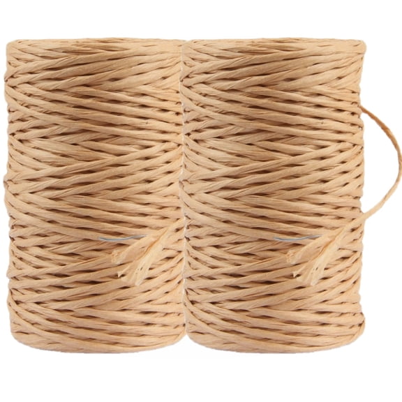 2 Rolls Floral Binding Wire, 2mm x 164ft Each, Rustic Vine Paper Wrapped Metal Wire for Craft, Flower Bouquets, Wedding, Weaving (Khaki)