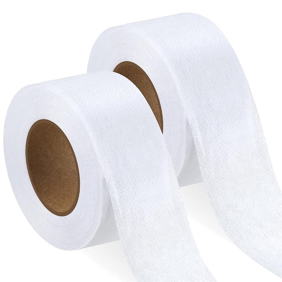 2 Rolls Fusible Batting Tape for Quilting,20 Yards White Batting Seam Tape,Single-Sided Adhesive Heat Press Tape,Sheer Tape Fabric Fusing Tape,Binding Tape for Battin Quilting Sewing