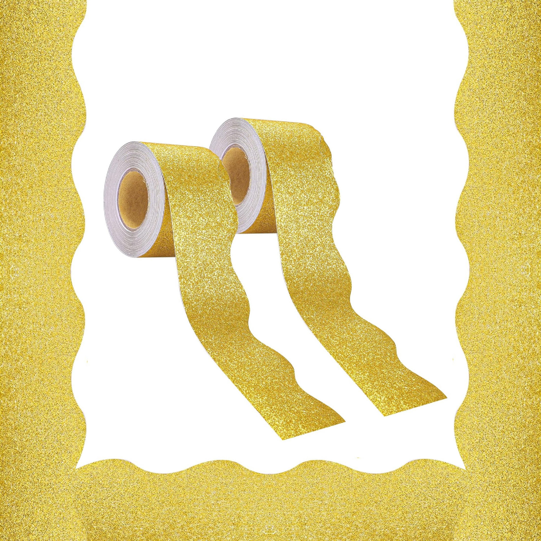 2 Rolls Glitter Bulletin Board Borders,Bexikou Scalloped Decorative ...