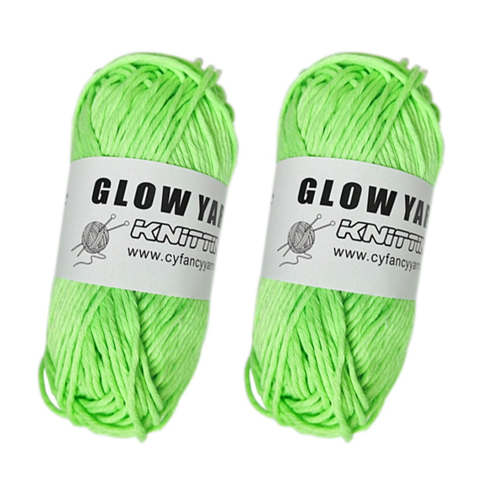 1/5 Pack Glow in The Dark Yarn for Crochet - 55 Yards Fluorescent Luminous Scrubby Thread Knitting Glowing Yarn for Crocheting - Sewing Supplies for