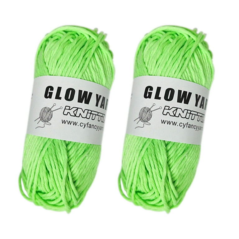 2 Rolls Glow in The Dark Yarn,DIY Glow Yarn,Knitting Yarn for Arts, Crafts  & Sewing Beginners(Green)