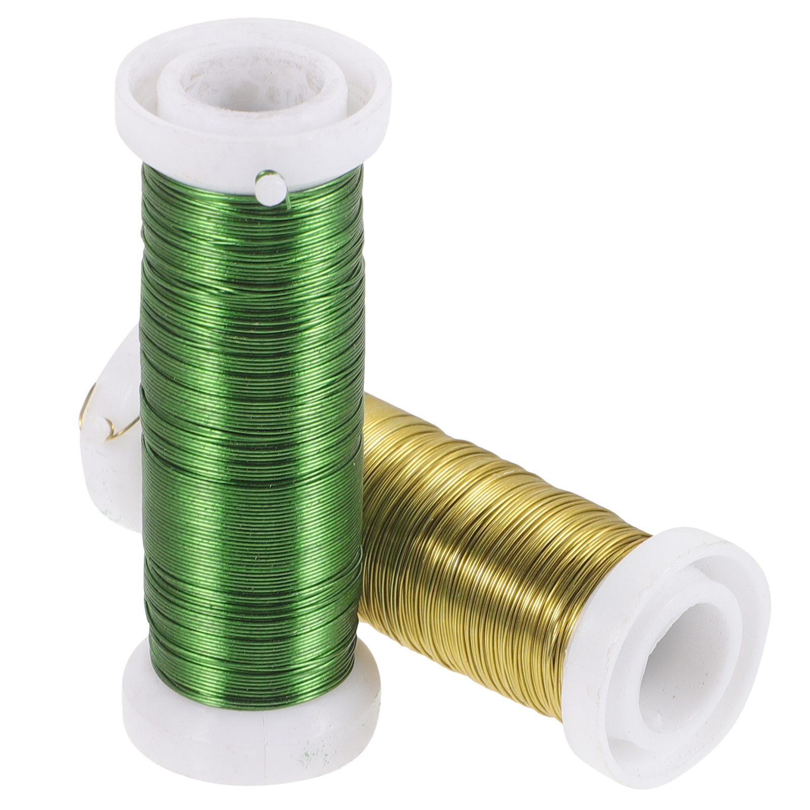 2 Rolls Gold Decor Faux Flower Stems Corsage Crafting Wire Floral Wire