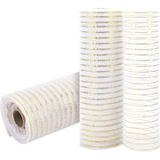 2 Rolls with Gold Foil Metallic Deco Mesh Ribbon 10 in x 30 ft,Basic Metallic Deco Mesh RibbonRolls for DIY Door Wreath Supplies Christmas Tree Decoration Gift Wrapping,Floral