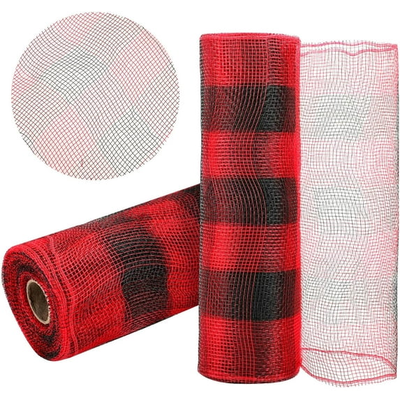 2 Rolls with Gold Foil Metallic Deco Mesh Ribbon 10 in x 30 ft,Basic Metallic Deco Mesh RibbonRolls for DIY Door Wreath Supplies Christmas Tree Decoration Gift Wrapping,Floral