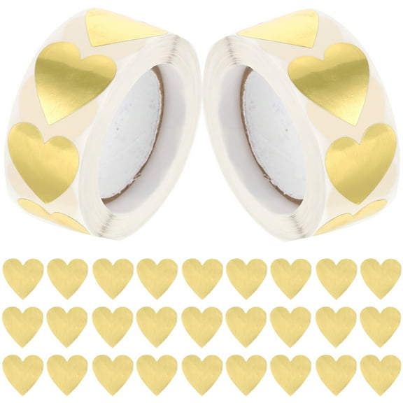 2 Rolls Heart Seal Label Sticker Wedding Stickers Small Business Packaging Paper Labels Home Decor