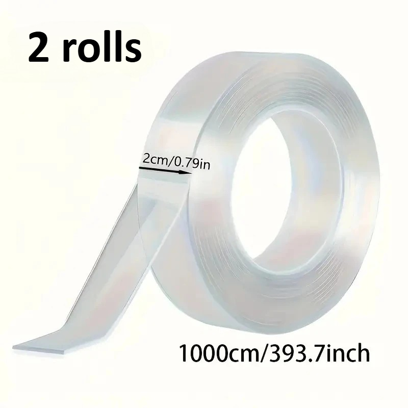 2 Rolls Heavy Duty Double Sided Tape, Super Strong Waterproof Adhesive ...