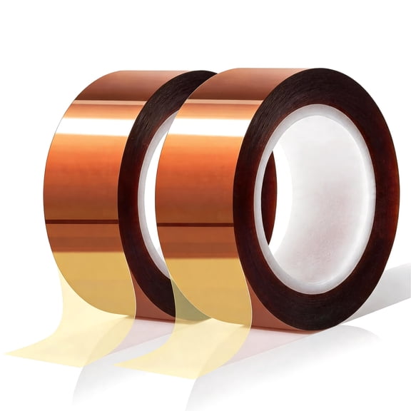 2 Rolls High Temperature Heat Transfer Tape, Polyimide Tape, 500F Heat Resistant Adhesive Tape for Soldering, Electrical Masking & 3D Printer Applications