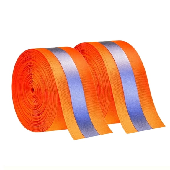 2 Rolls Sew-On Reflective Tape, 2 Inch Orange High Visibility, Total 66ft (33ft/Roll) Safety Warning Strip for Walking Cycling Clothes Backpacks Pet Collars
