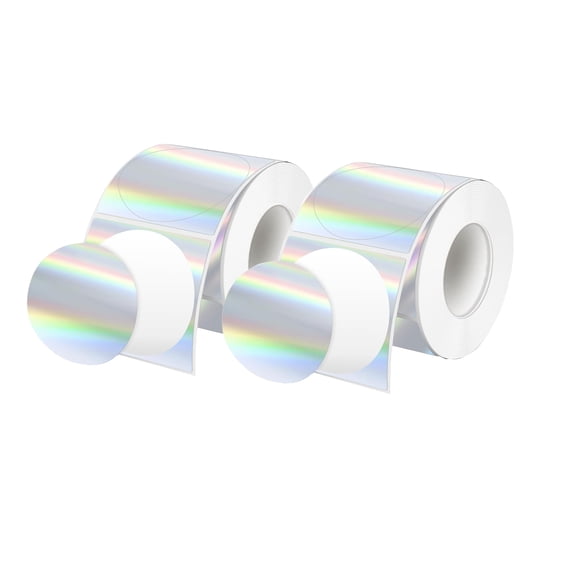 2 Rolls Holographic Thermal Label Stickers Compatible with Phomemo, Munbyn, Xprinter,Marklife for Barcode, Price Tags, Shipping & Logo Design