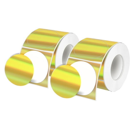 2 Rolls Holographic Thermal Label Stickers Compatible with Phomemo, Munbyn, Xprinter,Marklife for Barcode, Price Tags, Shipping & Logo Design