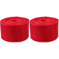 thumbnail image 1 of 2 Rolls Imitation Linen Webbing Wedding Decor Garland Christmas Ribbon for Crafts DIY Bow Burlap Natural Red Polyester, 1 of 6