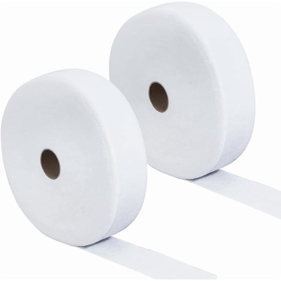 2 Rolls Jelly Roll Batting Strip Jellyroll Rug Cotton Blend Fabric Strips 72 Yards x 2 1/4 Inch White Cloth Upholstery Punched Quilt Strip