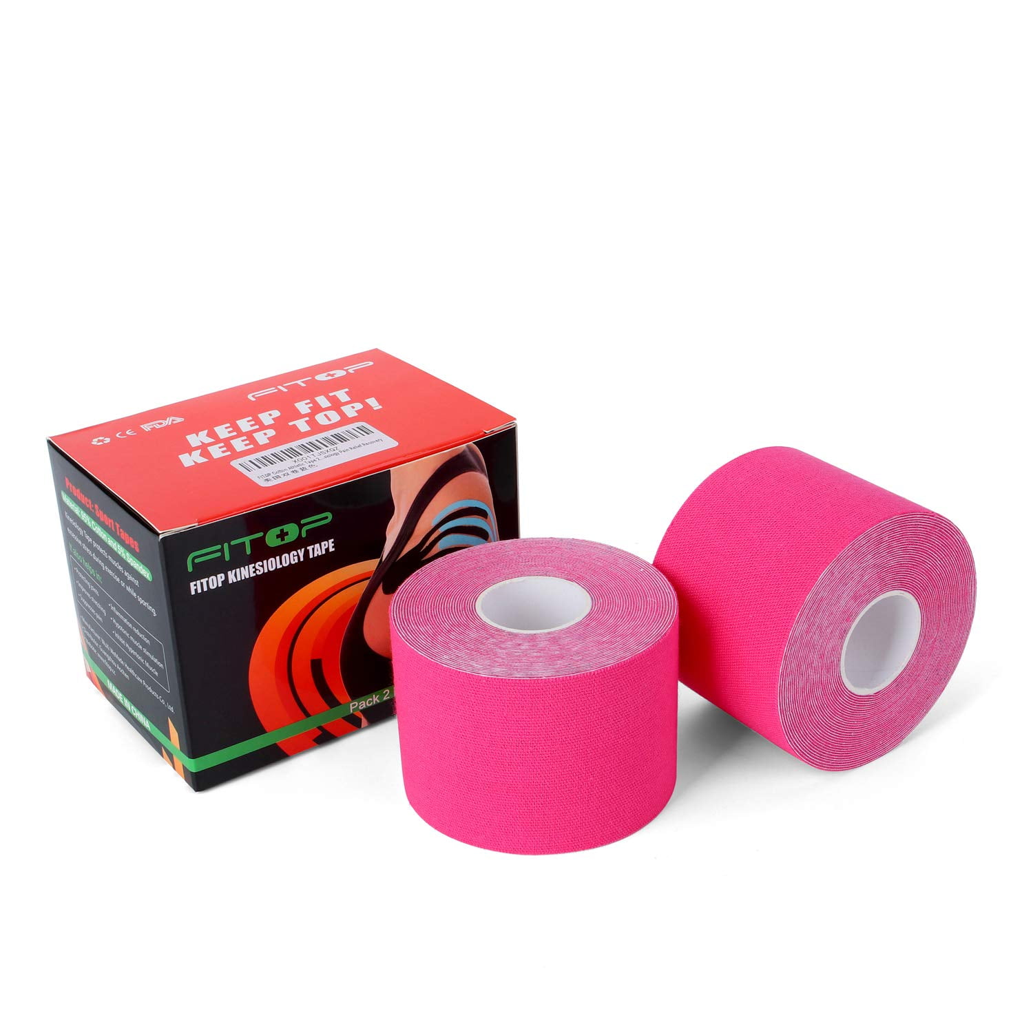 2 Rolls K Tape Knee Support 2 Inches X 16.4 Feet Uncut Roll (Pink