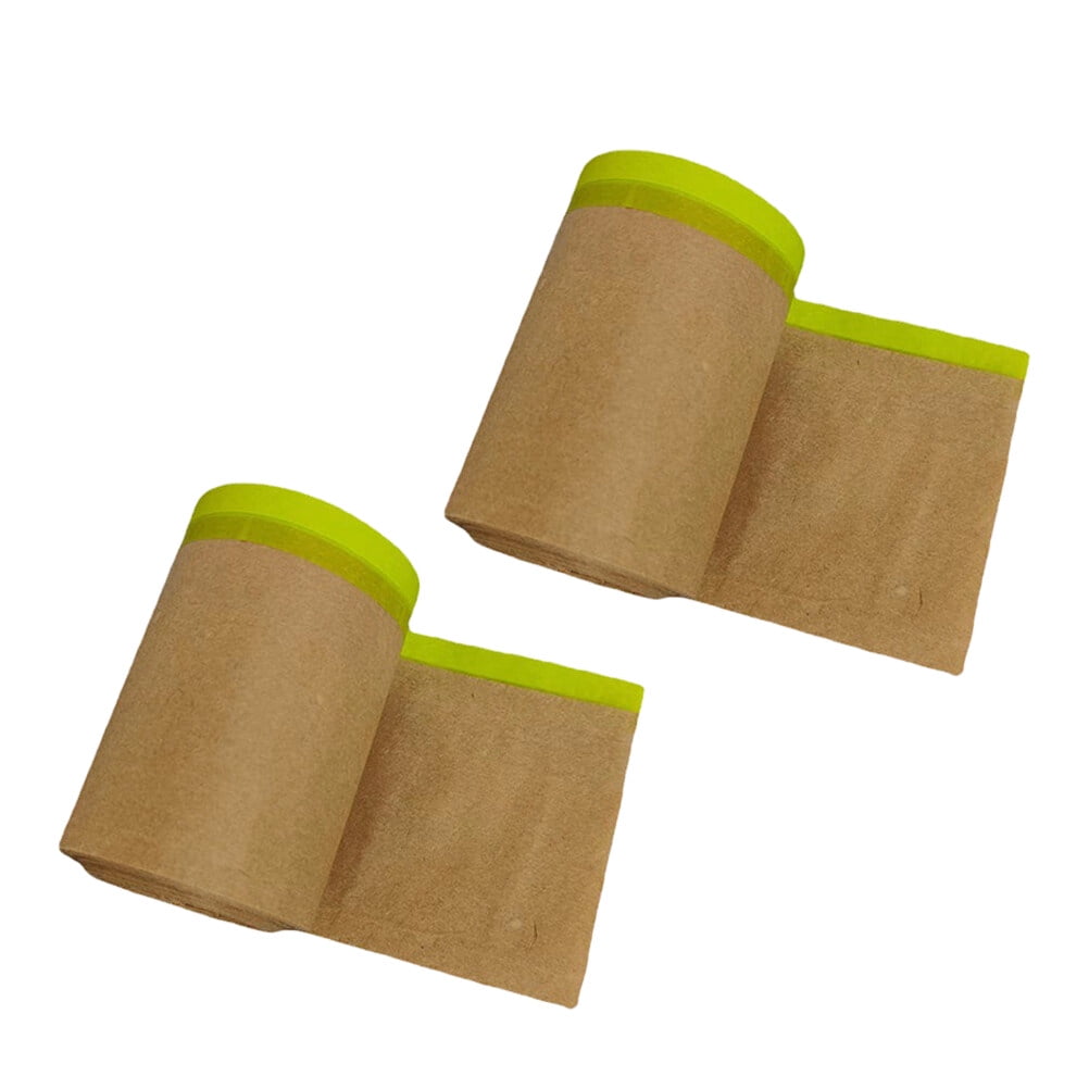 2 Rolls Kraft Masking Film Tape Paint Paper for Painting Shield