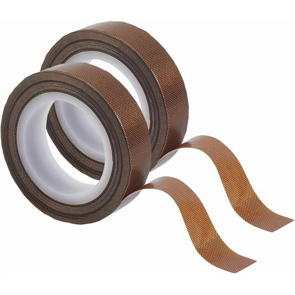 2 Rolls Low Friction Tape Drawer Tape Brown 32.8ft x 0.4" Fibre High Temperature Waterproof Wearproof Adhesive Surface Protection Repair Duct Tapes for Seal Machine Wood Cabinet Furniture Brown