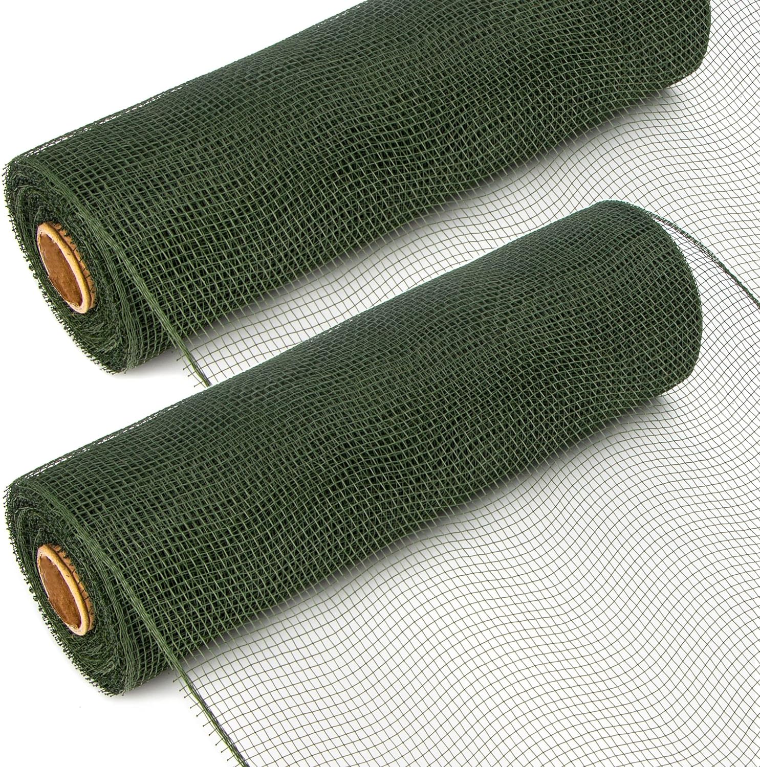 2 Rolls Moss Green Mesh Ribbon, Mesh 10 inch x 30 feet(10Yard) Per Roll