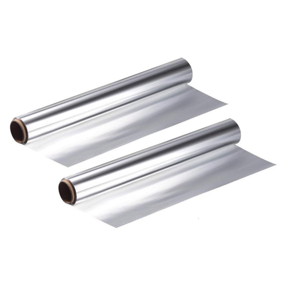 2 Rolls Multipurpose Aluminum Foil with Sawtooth Cut for Baking and Freezing