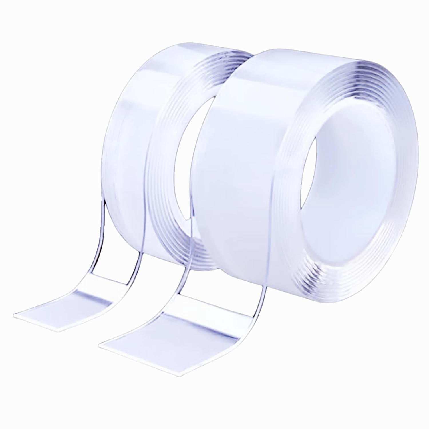 2 Rolls Nano Double Sided Tape Heavy Duty,Extra Strong Sticky Double Sided Mounting Tape, (0.78"+1.2") x 120",Clear Adhesive Poster Wall Tape for Decoration