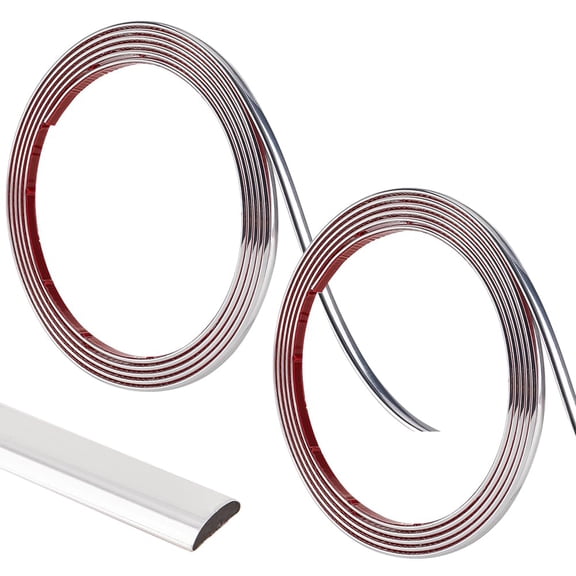 2 Rolls PVC Self-Adhesive Flexible Molding Trim Ceiling Molding Wall Trim for Furniture Door Wardrobe Home Decor Silver 8x3.5mm 3m/roll for Handmade